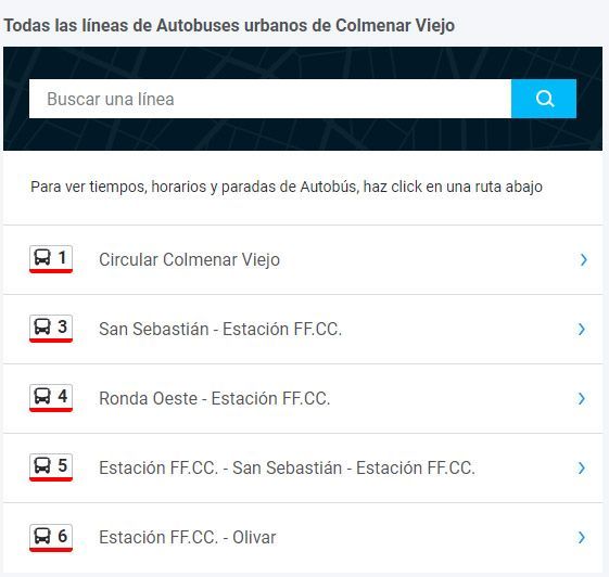 Lineas bus cv